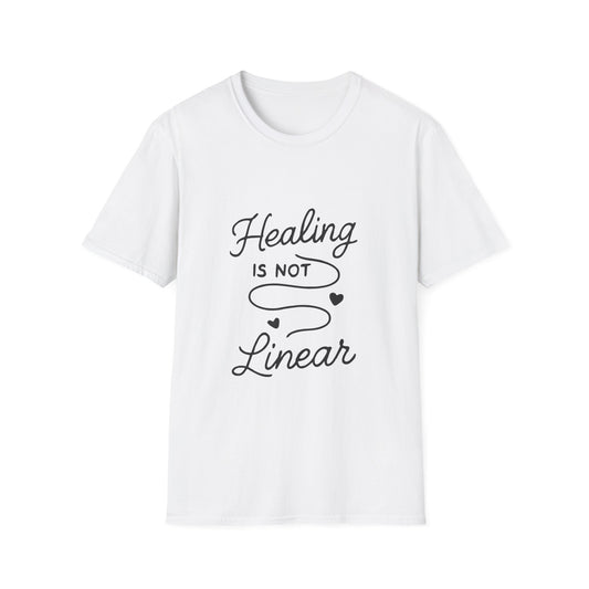 Healing Is Not Linear mental health t-shirt by Positivity Prints