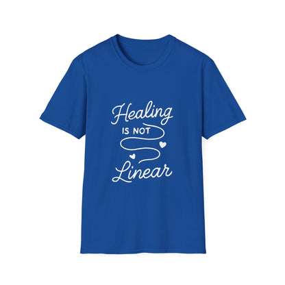 Healing Is Not Linear mental health t-shirt by Positivity Prints
