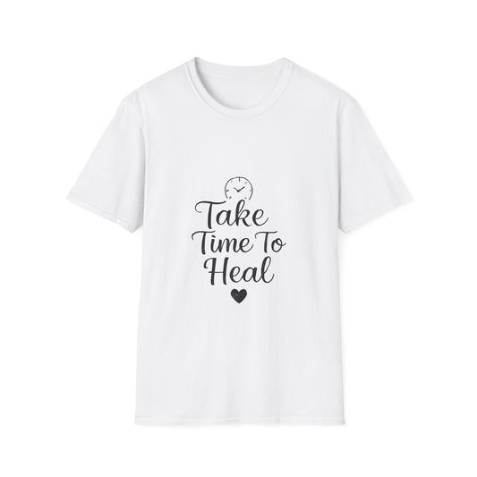 Take Time To Heal mental health t-shirt by Positivity Prints