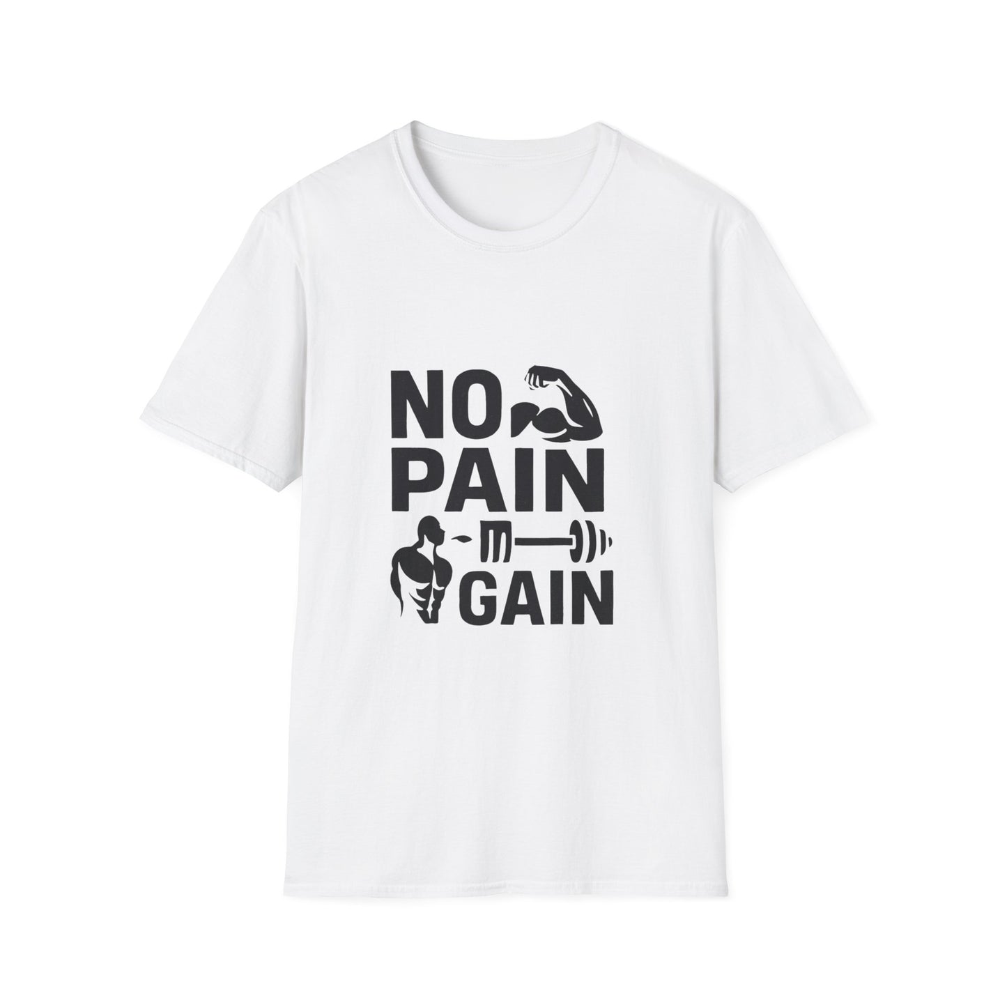 No Pain No Gain gym motivation t-shirt by Positivity Prints