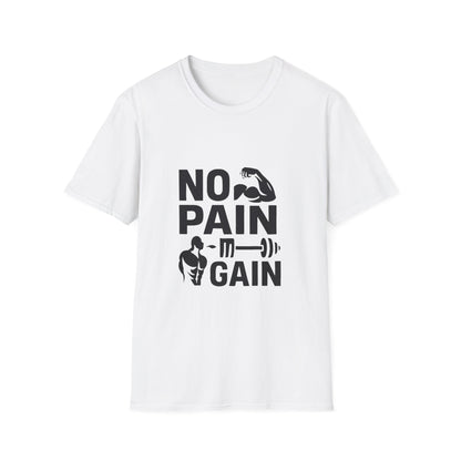 No Pain No Gain gym motivation t-shirt by Positivity Prints