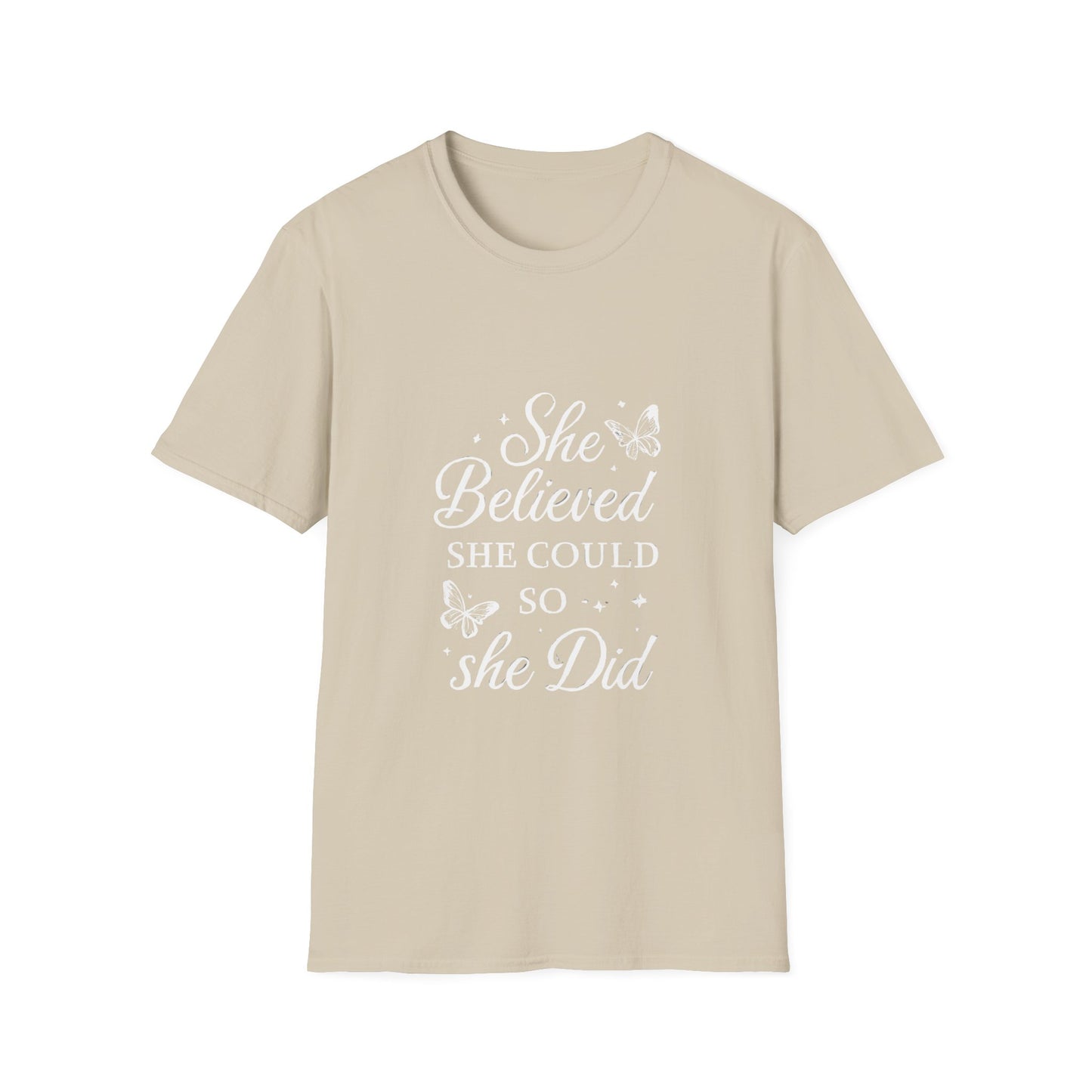 She Believed She Could So She Did Motivational T‑Shirt – Inspirational Quote Graphic Tee