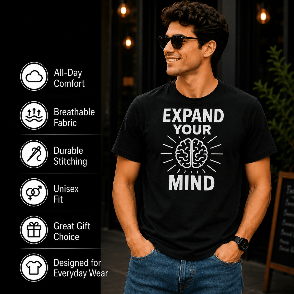 Expand Your Mind Motivational Graphic T-Shirt