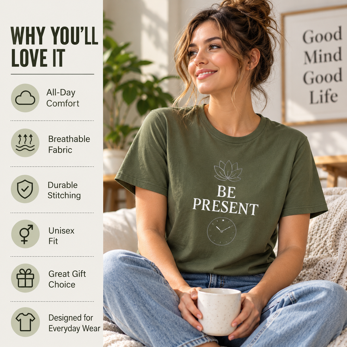 Be Mindful Tee | Stay Present Shirt