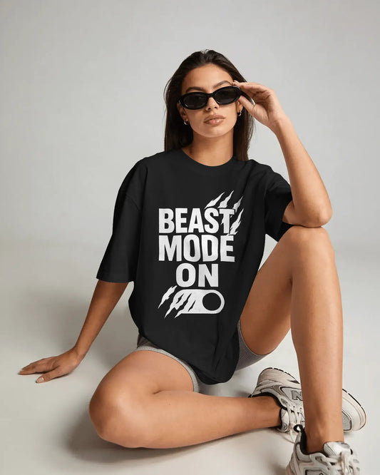 Beast Mode On gym motivation t-shirt by Positivity Prints