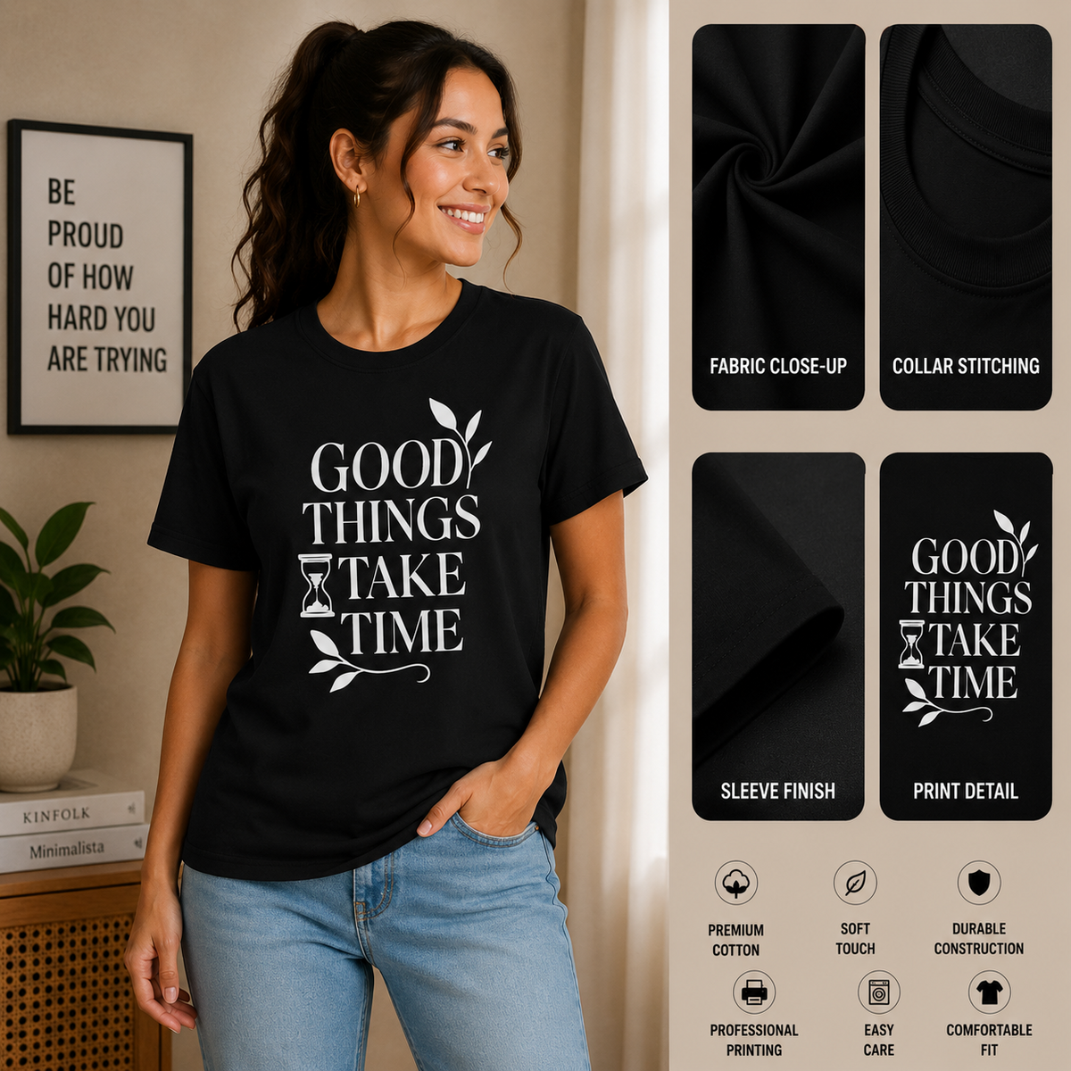 Good Things Take Time Motivational Graphic T-Shirt