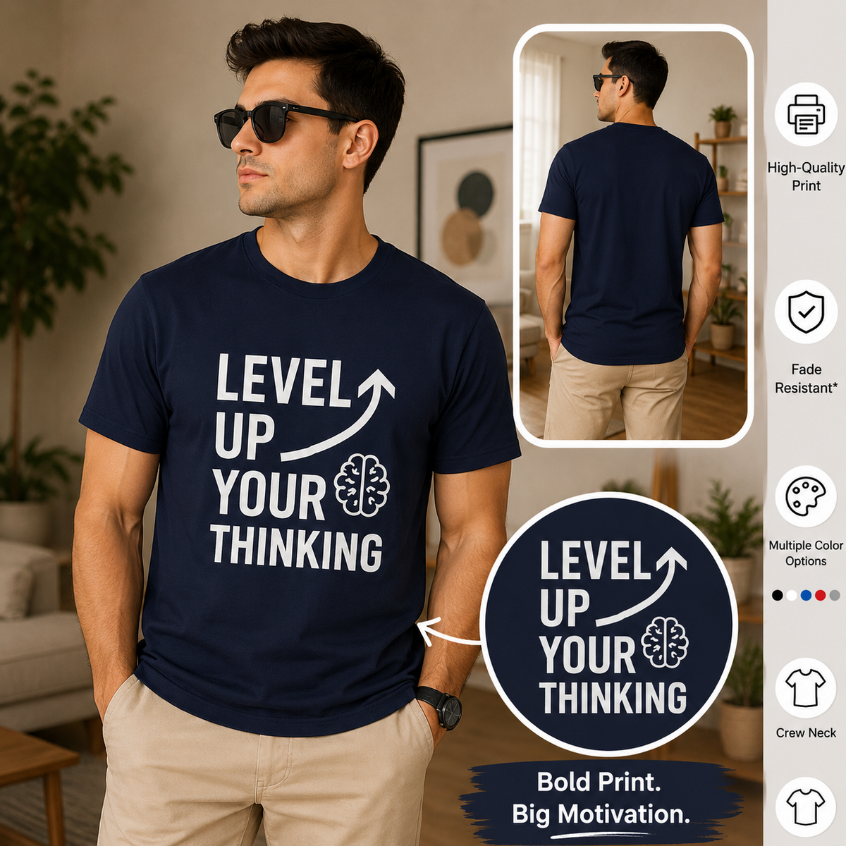 Level Up Your Thinking | Growth Mindset Tee | Inspirational Graphic T-Shirt