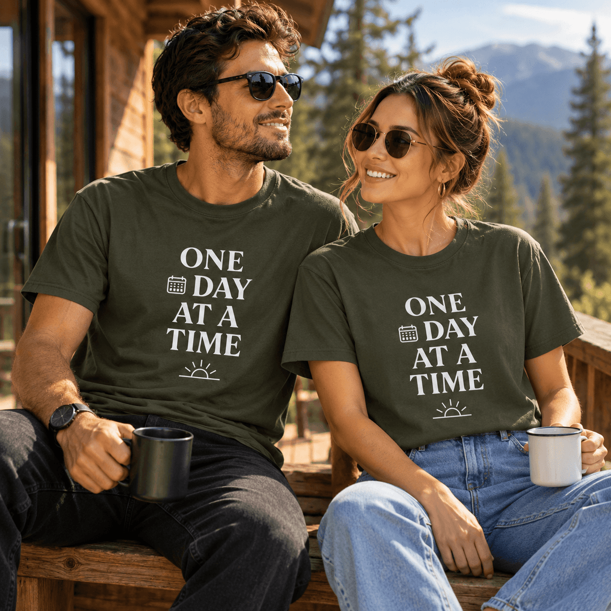 One Day At A Time | Positive Mindset Tee Inspirational Graphic Tee