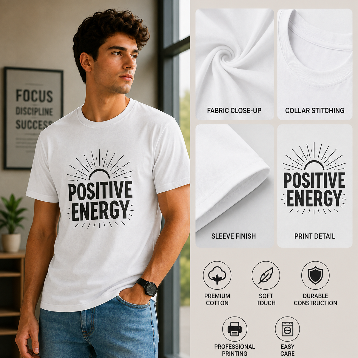 Positive Energy | Good Vibes Tee Inspirational Graphic Tee