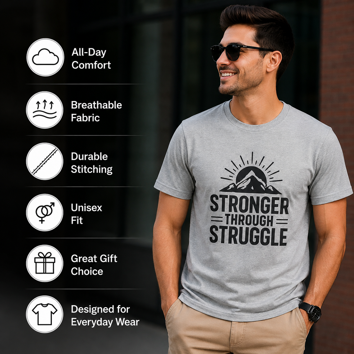 Stronger Through Struggle | Resilience Graphic Tee
