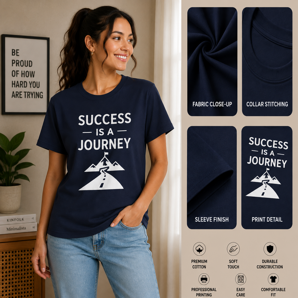 Success Is A Journey Motivational Graphic T-Shirt