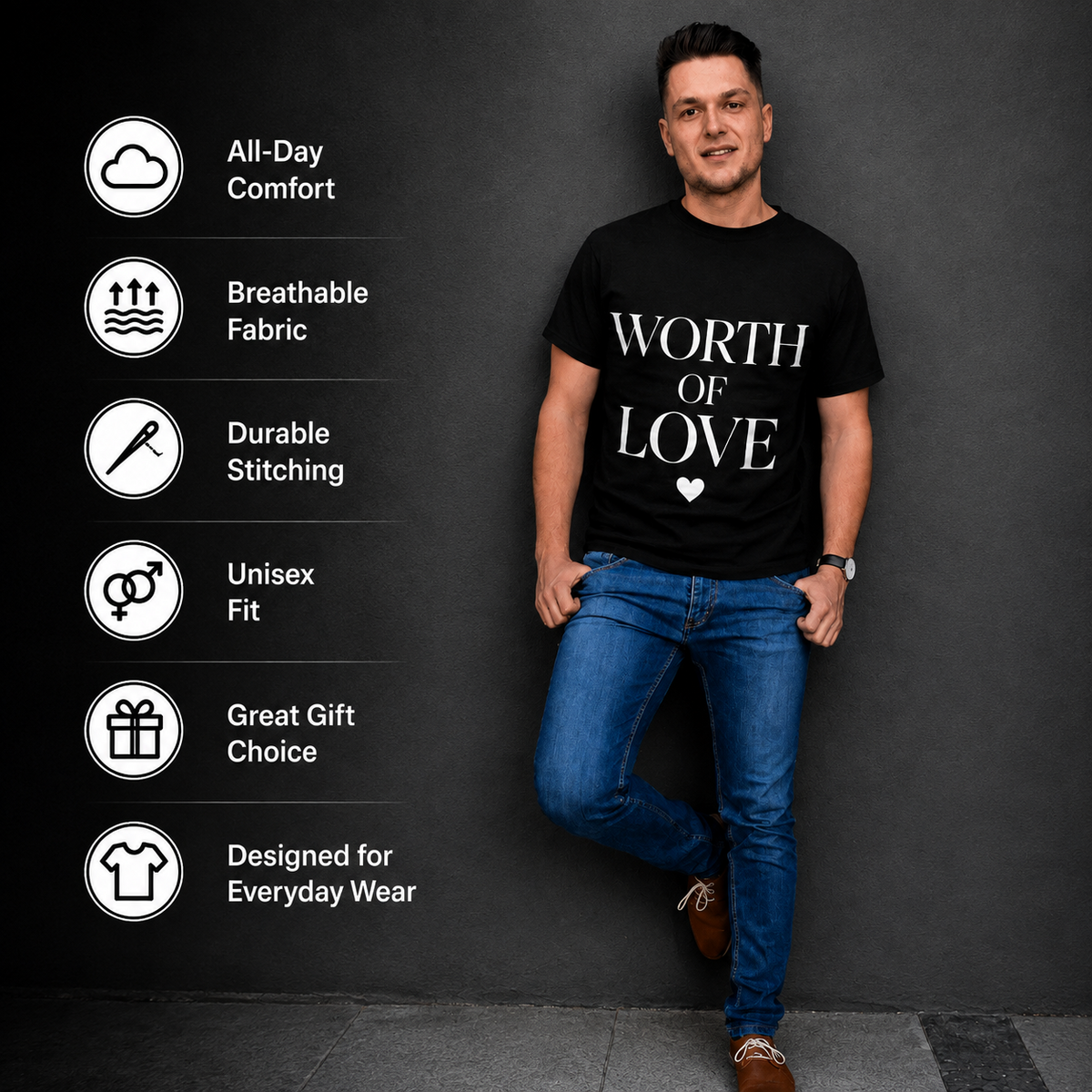 Worthy Of Love | Self Love Graphic Tee