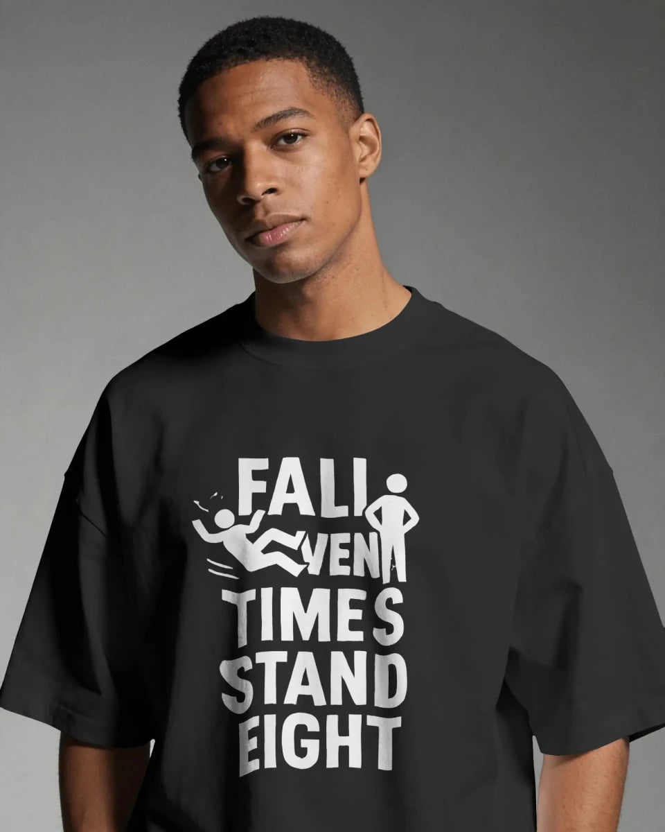 Fall Seven Times Stand Eight | Resilience Tee - Positivity Prints